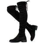 Women's Stretchy Over The Knee Riding Boots Black