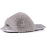 LongBay Women's Fuzzy Faux Fur Memroy Foam Slippers